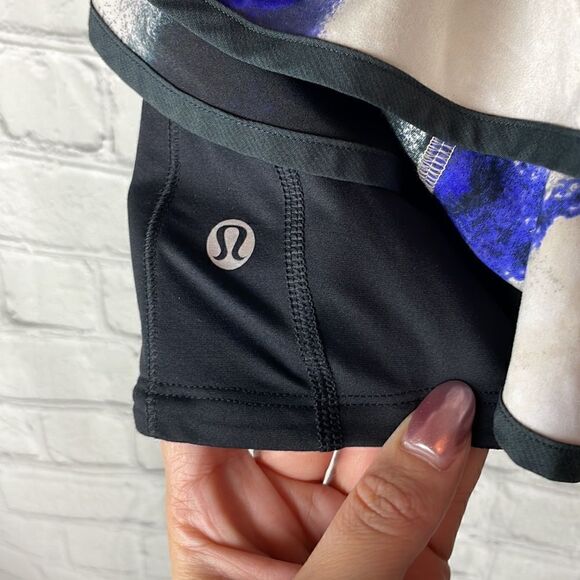 Lululemon Speed Squad Skirt Milky Way Biker Shorts Extended Liner Skort 4 - Picture 10 of 12